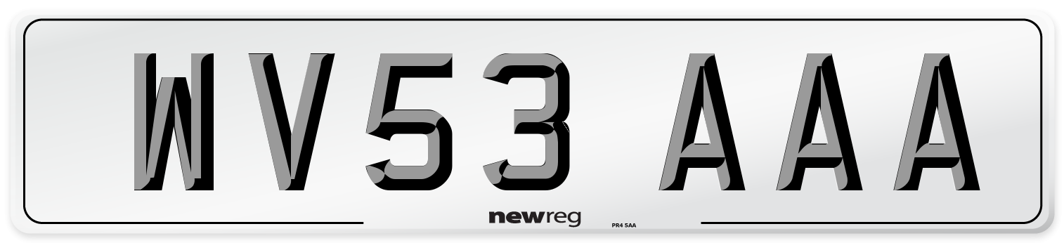WV53 AAA Number Plate from New Reg